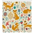 thumbnail image 3 of Ambesonne Fox Shower Curtain, Foxes Ornate Flowers Birds, 69"Wx75"L, Multicolor, 3 of 3