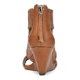 thumbnail image 2 of DONALD PLINER Womens Brown Whipstitch Sami Round Toe Wedge Zip-Up Leather Heeled Sandal 6 M, 2 of 4