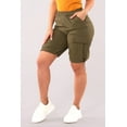 thumbnail image 5 of Nylon Cargo Shorts With Bungee Cord Tie Hem - Dark Olive, 5 of 9