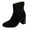 Black, variant on Mgmyaa Women's Ankle Boots Winter Comfortable Square Toe Low Block Heel Booties with Back Zipper