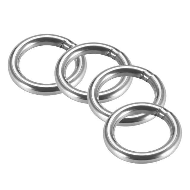 Anillo O soldado, anillos redondos de 40 x 6 mm de acero inoxidable, 4 piezas