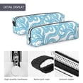 thumbnail image 4 of Cauagu Blue Snake Print Leather Pencil Pen Case - Stationery Bag Portable Stationery Bag Big Capacity Pencil Pouch Cosmetic Organizer Bag for Men & Women, 4 of 7