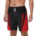 thumbnail image 5 of Mens Red Black Abstract Swimming Trunks with Compression Liner Beach Quick Dry Swim Shorts, 5 of 6