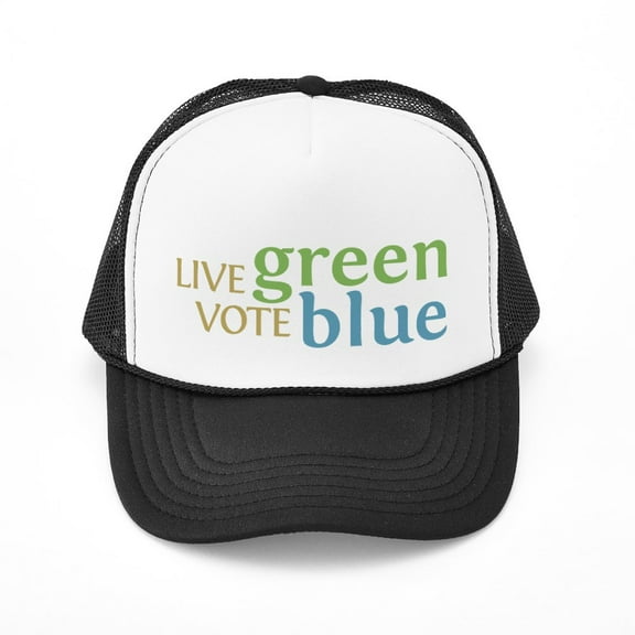 CafePress - Live Green Vote Blue - Adjustable Unisex Printed Trucker Hat with Mesh Back