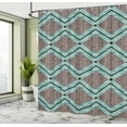 thumbnail image 4 of Ambesonne Teal and Brown Shower Curtain, Blots and Zigzags, 69"Wx84"L, Cadet Blue Pale Redwood, 4 of 4