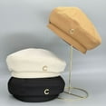 thumbnail image 3 of Women Beanie Everyday Wear Easy-matching Chic Knit Texture Women Beret, 3 of 5