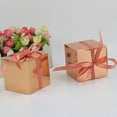 thumbnail image 2 of Moyic Caja de dulces cuadrada de 50 Uds., cajas de embalaje de Chocolate para regalo, fiesta de cumpleaños, decoración de boda y Navidad, accesorios Kits de decoración para fiestas Oro rosa/cinta Moyic HA080725-03, 2 of 6