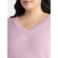 thumbnail image 4 of Terra & Sky Women's Plus V Neck Tunic Sweater, Lightweight, Sizes 0X-5X, 4 of 5