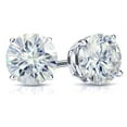 thumbnail image 2 of Platinum Round Moissanite Stud Earrings (3ct TGW, 7.5mm, J-K) 6-Prong Set, Screw-Back by Diamond Wish, 2 of 4