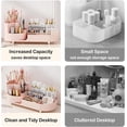 thumbnail image 6 of Pink Rotating Vanity Organizer with Brush Holder - Large Spinning Cosmetic Storage, Countertop Makeup & Skincare Organizer, Perfume & Lotions Display Case, 6 of 7