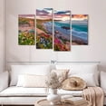 thumbnail image 2 of Elephant Stock Sardinia Beach Flowers Wall Art - Horizontal Multi Panel Canvas - Living Room Wall Decor - Beach Multi Panel - Gray And Brown Decor - 52" x 32", 2 of 8