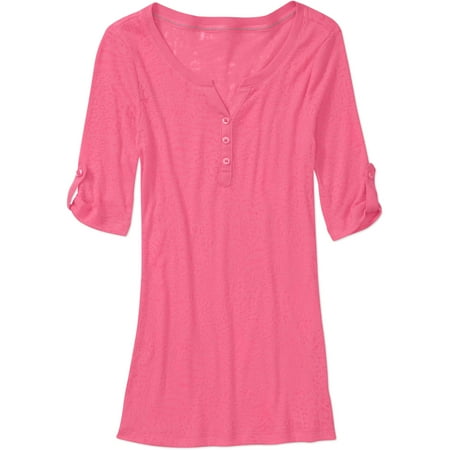 L.E.I. Juniors' Elbow Sleeve Henley Shirt
