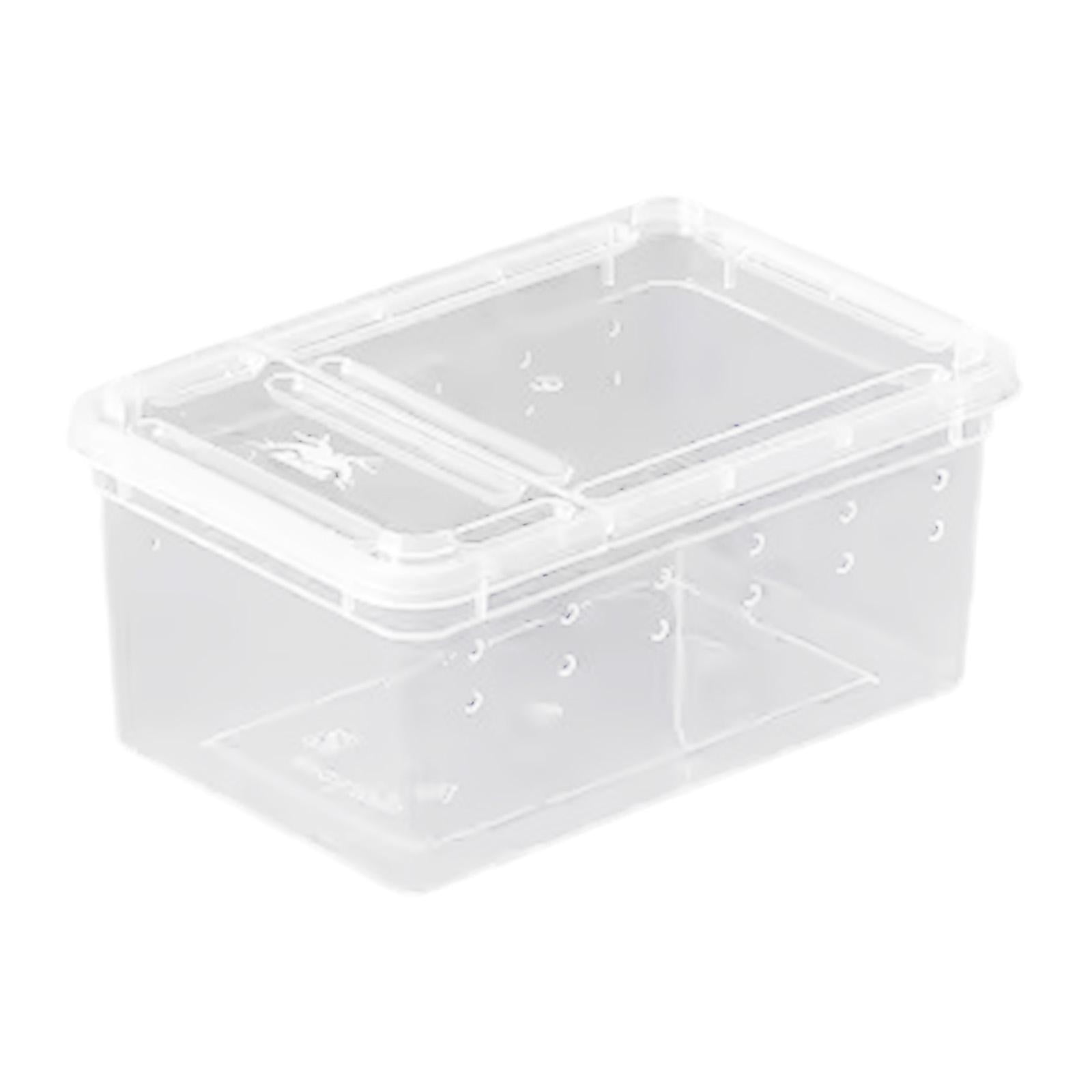 Reptile Feeding Box Terrarium Case Hatching Container Transparent ABS Material for Lizard Snake Frog