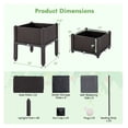 thumbnail image 4 of Raised Garden Bed Kit 2-Pack, Elevated Planter Box for Vegetables, Flowers, Herbs - 16x16x17.5in, Brown PP Plastic, Self-Watering, Easy Assembly, Space Saving, 4 of 9