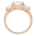 thumbnail image 5 of 4.0 ct Square Emerald Cut Genuine Cultured Diamond VS1-VS2 J-K 18K Rose Gold Three-Stone Promise Wedding Statement Engagement Designer Ring W/ Crystal side stones size 9, 5 of 6