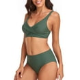 thumbnail image 6 of Pimfylm Womens High Waisted Bikini Set Two Piece Bathing Suit for Women Tummy Control Swimsuits(Green,XL), 6 of 9