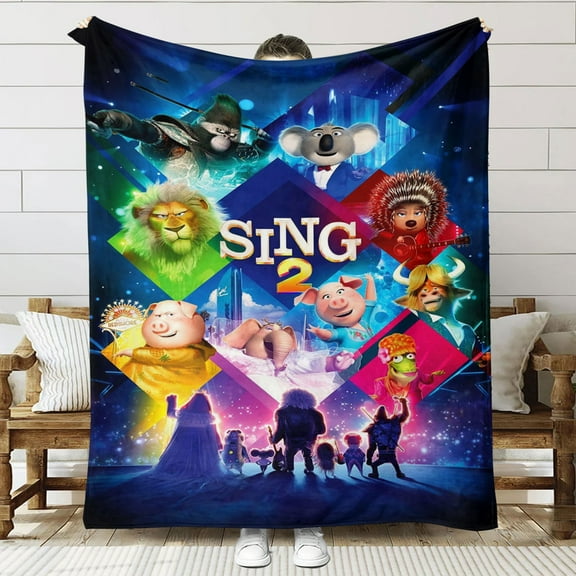 Sing Movie Throw Blanket Gifts for Fans Lover Girls Boys Women Present Hoodie Him Bed 60"x80"