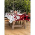 thumbnail image 3 of Outdoor Table Cloth with Umbrella Hole and Zipper, Red Plaid Christmas Snowman Waterproof Rectangle Tablecloth 54"x80", Snowflake Winter Washable Table Cover for Outside Party Patio Picnic, 3 of 8