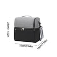 thumbnail image 3 of Dmlowu Insulated Lunch Bag, 2 Compartment Food Cooler Bag with Adjustable Crossbody Shoulder Strap, Large Capacity Lunch Box for Women Men Work Office Picnic, 3 of 6