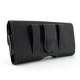 thumbnail image 4 of Premium Leather Pouch Holster Belt Case for Xiaomi Pocophone F1 w/ Clip / Loops (Size Fits Phone w/ a Slim Case on) - Black, 4 of 4
