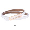 thumbnail image 4 of Cinturón fino Sonducket de PU para mujer con hebilla de metal estilo alarde blanco, 4 of 6