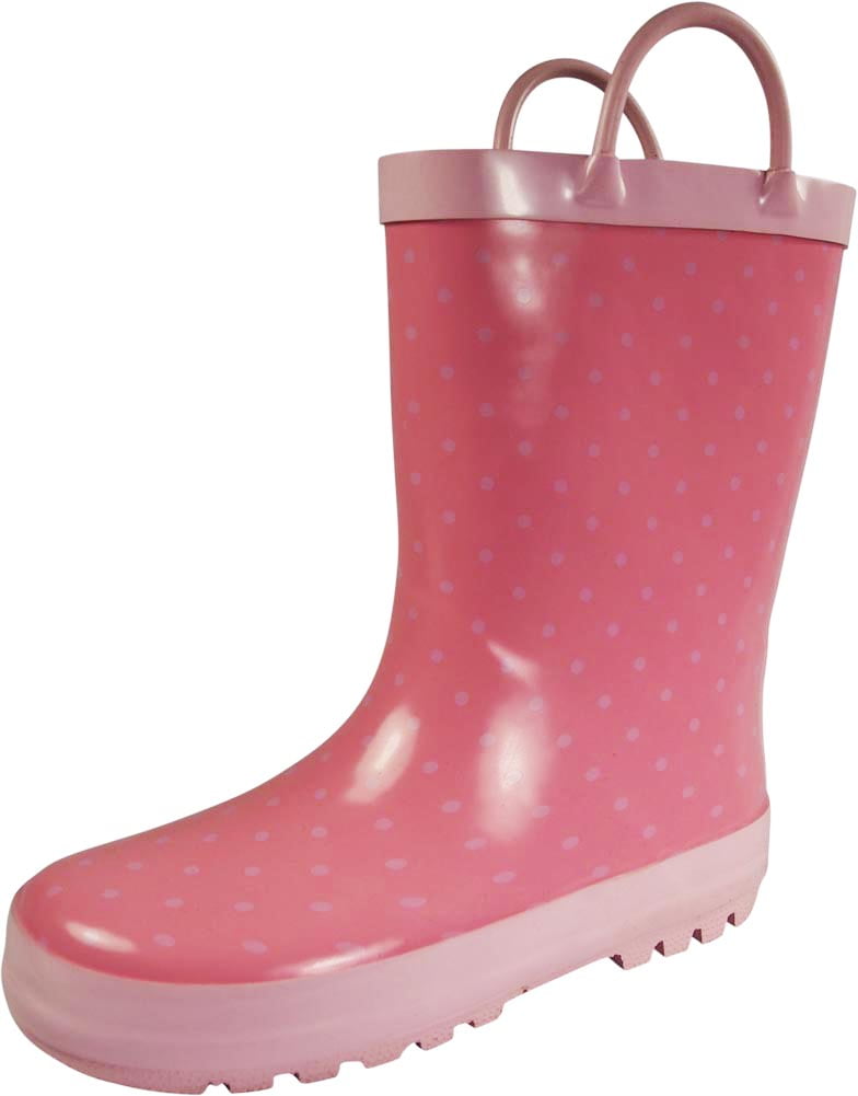 NORTY Children Girls Unisex Waterproof Dots Rain Boots 12 Little Kid