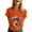 Orange, variant on Womens Casual Tops Crew Neck Short SLeeve Loose Fit Carnival Highland Cattle Printed Tees 2026 Spring Beach Vacation Trendy T Shirts