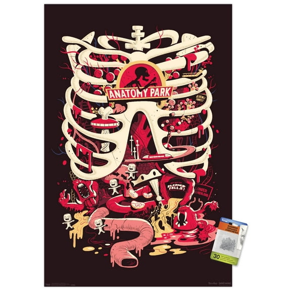 Rick And Morty - Anatomy Park Wall Poster with Push Pins, 22.375" x 34"