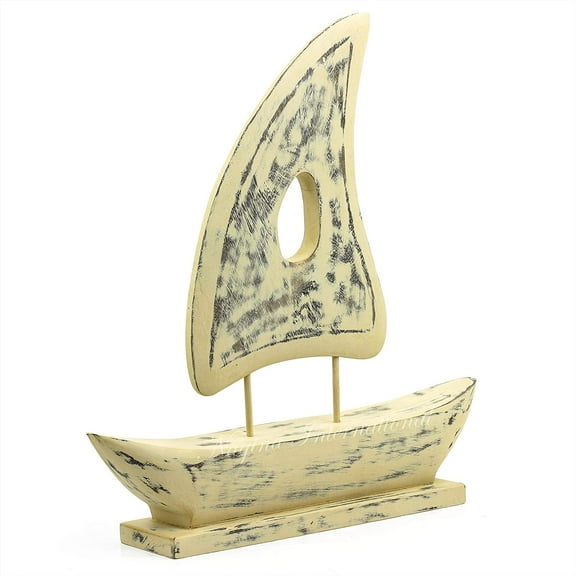 Nagina International 18 Inches Brown Wood Sail Boat Ship Art Sculpture Nautical Ocean Sea Beach Decor
