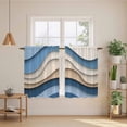 thumbnail image 3 of Blue Beige Ombre Kitchen Curtains, Aesthetics Modern Abstract Geometric Light Filtering Window Curtain Panels, 2Pcs Rod Pocket Window Treatments Set for RV Dining Room Study Room 42x45 Inches, 3 of 9