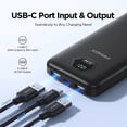 thumbnail image 5 of PISEN 10000mAh 3C Certified Power Bank, 22.5W Fast Charging Portable Charger with LED Display, USB-C & Dual USB-A Ports for iPhone, Samsung, Android Devices, 5 of 9