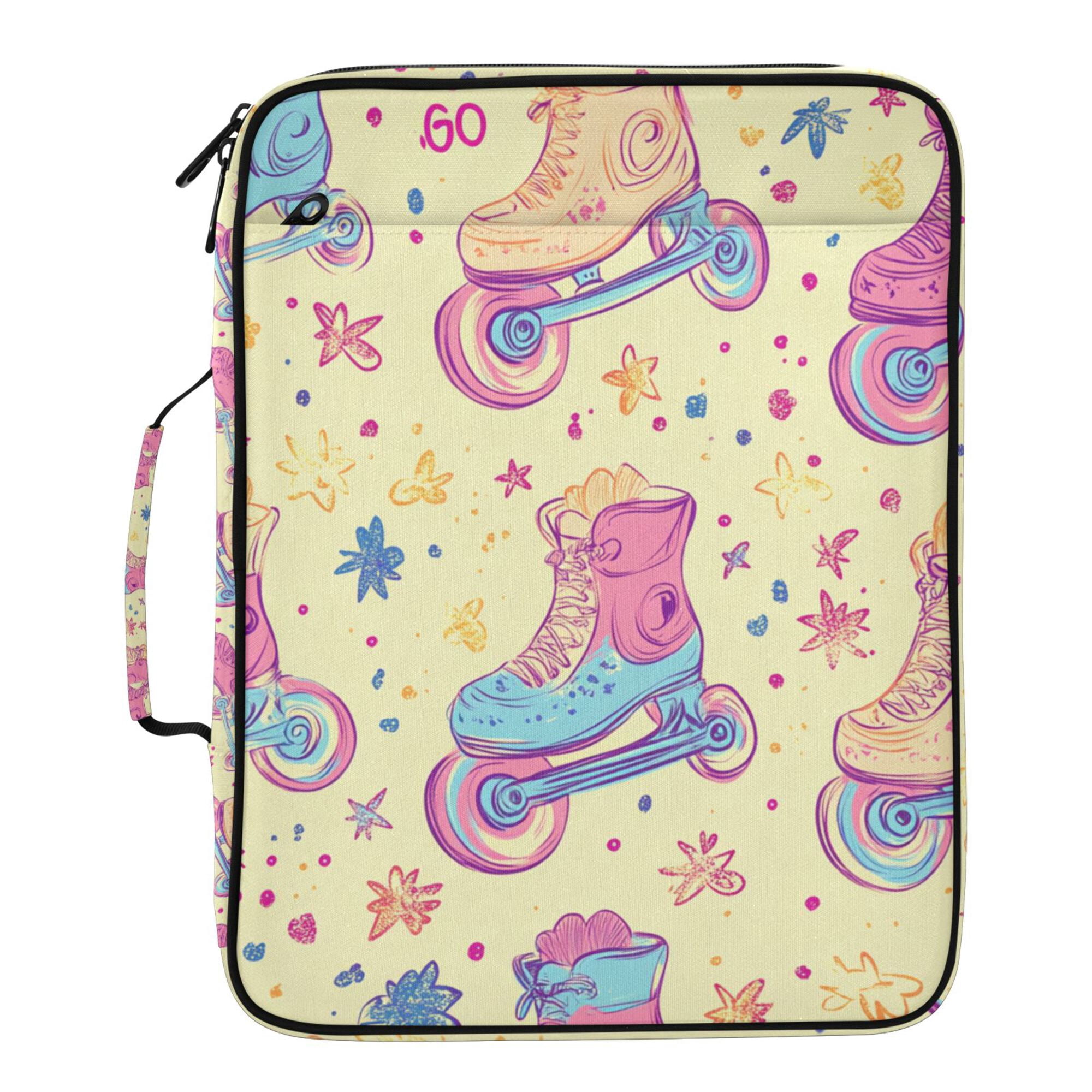 FORMRS Accordion File Folder A4 Size 7-Pocket Expanding Document Organizer Bag with 3 Ring Binder, Neon Skates