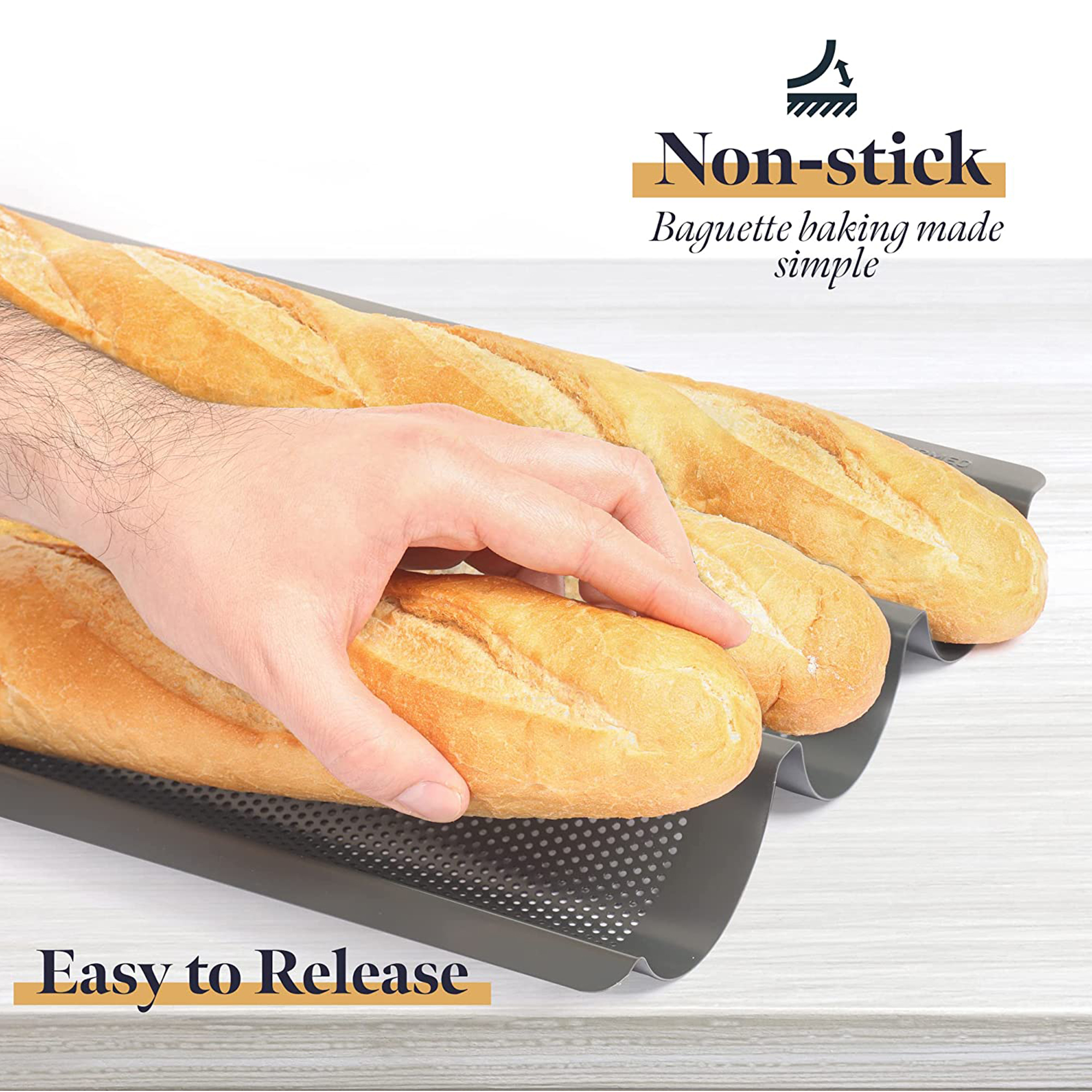 2/3/4pcs Non-Stick Bread Pans Baking utensils Tray Pastry Tools Loaf  Baguette Mold Loaves