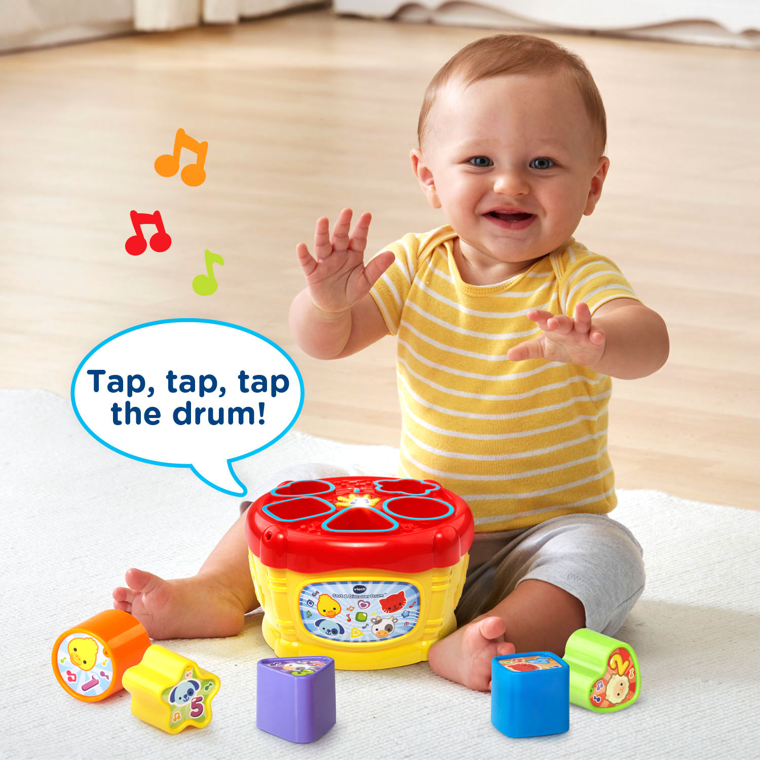 VTech, Sort and Discover Drum, Interactive Learning Toy, Baby Drum - image 5 of 9