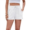 thumbnail image 3 of Pantalones Cortos Texturizados Activewear Lounge Blancos Talla S, 3 of 10