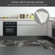thumbnail image 3 of Set of 2 Modern Kitchen Rugs Washable Geometric Pattern Non-Slip Kitchen Dining Room Rugs 40x120cm+40x60cm(Black Geometry), 3 of 4
