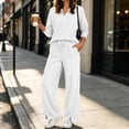 thumbnail image 6 of Xdegoge Womens 2 Piece Sweatsuits Half Zip Pullover Sweatshirt and Slit Wide Leg Pants Casual Lounge Sets Athletic Tracksuit, 6 of 9