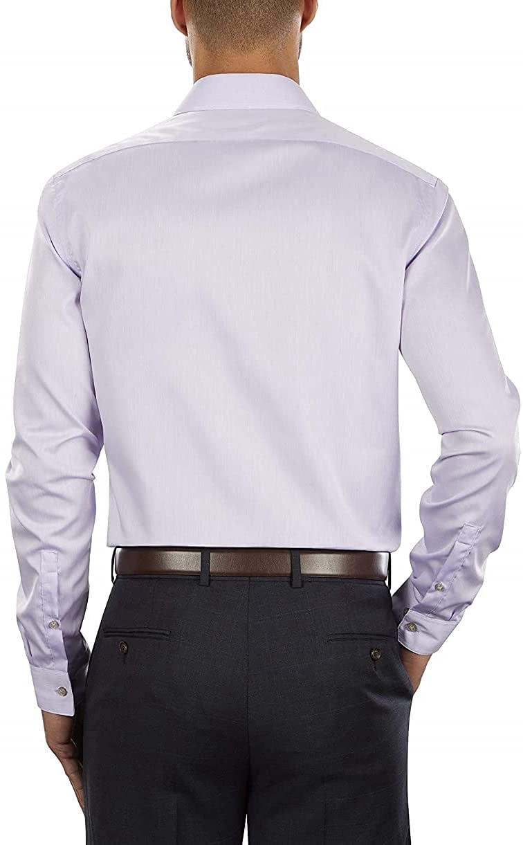 Calvin Klein Men Slim Fit Non-Iron Herringbone Point Collar Dress Shirt -  Walmart.com