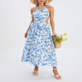 thumbnail image 4 of Robe Midi d'Été pour Dames de Couleur Unie avec un Design Sans Manches, 4 of 9