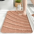 thumbnail image 4 of Non-Slip Bathroom Carpet Mat | Absorbent Floor Mat for Bathroom, Bedroom & Entryway | Soft Polyester Material | Washable & Quick-Dry | 23.62 x 15.74 Inches | Available in Gray, Pink, Brown, Beige, 4 of 6