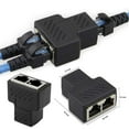 thumbnail image 2 of Adaptador divisor de conmutador de cable LAN RJ45 de 2 piezas para extensión, conector de distribuidor de red Y, conector Ethernet en T, puerto hembra doble, acoplador de acoplamiento, 2 of 5