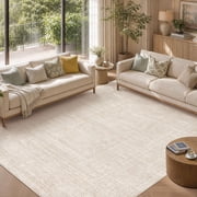UERMEI 8'x10' Washable Area Rugs for Living Room, Washable Non-slip Soft Indoor Modern Vintage Rug for Bedroom Dining Room Office Home Decor Carpet, Beige