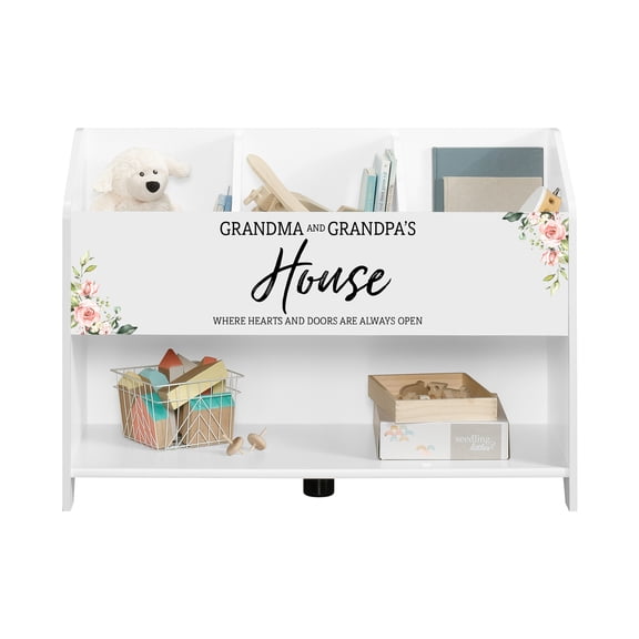 LifeSong Milestones Bookcase Footboard Storage Box Grandparents Grandma & Grandpa Where Hearts (White)