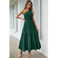 thumbnail image 2 of PRETTYGARDEN Women's Summer Floral One Shoulder Maxi Dress Knot Ruffle Boho Beach Vacation Wedding Guest Long Sun Dresses, 2 of 7