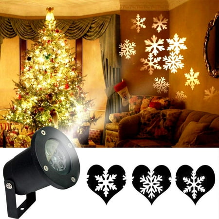 Christmas Lights, White Moving Snowflake Light Projector Holiday Outdoor Decorations Waterproof for Landscape Garden Halloween