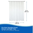 thumbnail image 6 of Kenney Heavyweight Eco-Friendly PEVA Shower Curtain Liner with Rust-Resistant Grommets, 70 Inch x 72 Inch, White, 6 of 7
