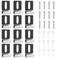 thumbnail image 2 of FUYGRCJ 12Pcs Rectangle Mirror Holder J-Shaped Alloy Steel Mirror Clips with Screws Heavy Duty Glitter Mirror Hanger Hardware for Frameless Mounting Wall Tile Billboard Display, 2 of 10