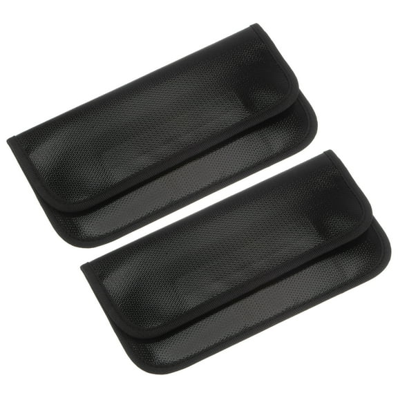 Faraday Bag, 2Pcs RFID Signal Blocking Pouch Fiberglass Wallet Anti-Tracking Anti-Spying, Black