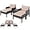 Beige, variant on DORTALA Outdoor Rattan Furniture Set – 5 Piece Patio Conversation Group with Cushions, Glass Table, Ottomans and Chairs for Backyard or Balcony