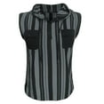 thumbnail image 1 of Mens Manga Corta Botón Abajo Camisas con Bolsillo, Moda a Rayas sin Mangas, Chaqueta con Capucha Blusa, 1 of 6